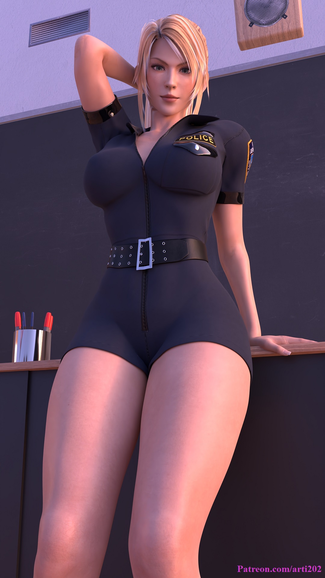 1girls, 3d, arti202, ass, big ass, big breasts, bimbo, breasts, female, female only, huge ass, large breasts, police, police uniform, policewoman, sarah bryant, school, school swimsuit, school uniform, schoolgirl, thick thighs, tight clothing, virtua fighter, wide hips