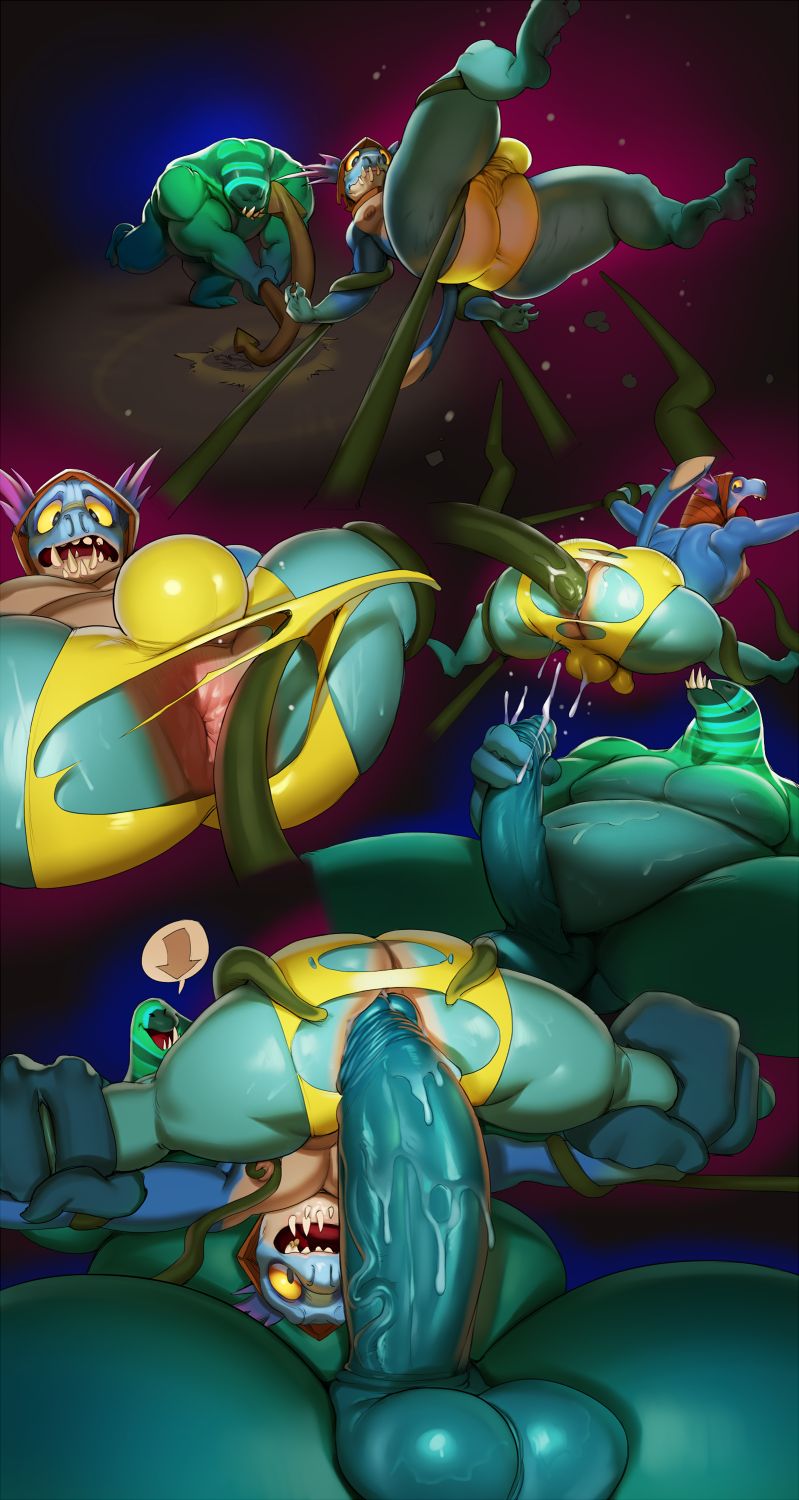 2boys, anal, anal sex, furry, gay, justmegabenewell, male, nervous, puckered anus, ripped clothing, slark the nightcrawler, tail