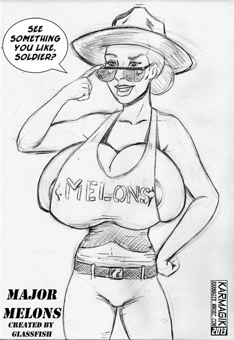 1girls areolae athletic athletic_female blonde_hair blue_eyes bra breasts busty cleavage clothing dialogue drawing drawn english_text female gigantic_breasts glassfish karmagik light-skinned_female light_skin major_melons mature_female milf muscular_female partially_clothed seductive sketch speech_bubble straight thick_thighs voluptuous