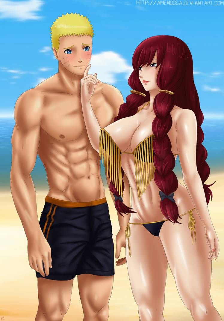 1boy 1boy1girl 1girls abs amenoosa beach big_breasts bikini blonde_hair breasts crossover deviantart fairy_tail female hips huge_breasts human humanoid irene_belserion large_breasts legs male mature mature_female mature_male mature_woman naruto naruto_(series) naruto_shippuden red_hair straight swimsuit swimwear thighs uzumaki_naruto waist watermark wide_hips woman