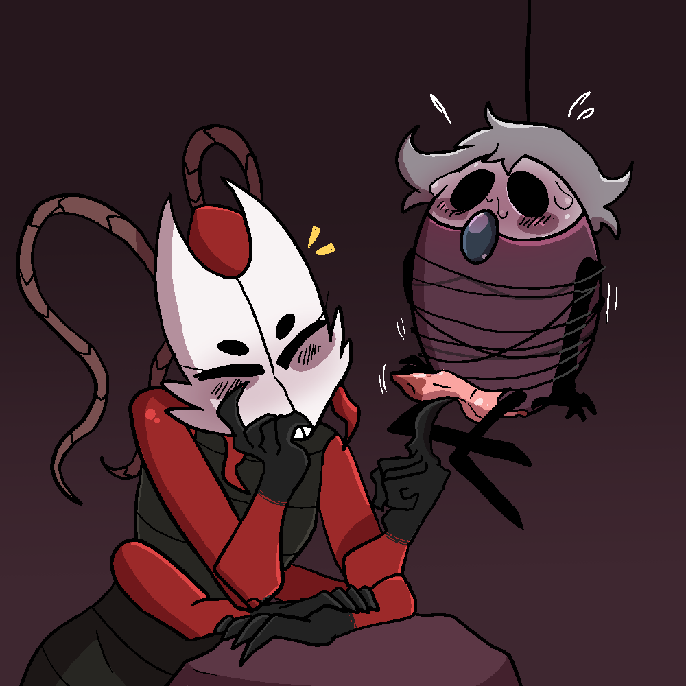 bug centipede hollow_knight oc original_character penis rope rope_bondage smaller_male smuttales suspension team_cherry teasing tied_up