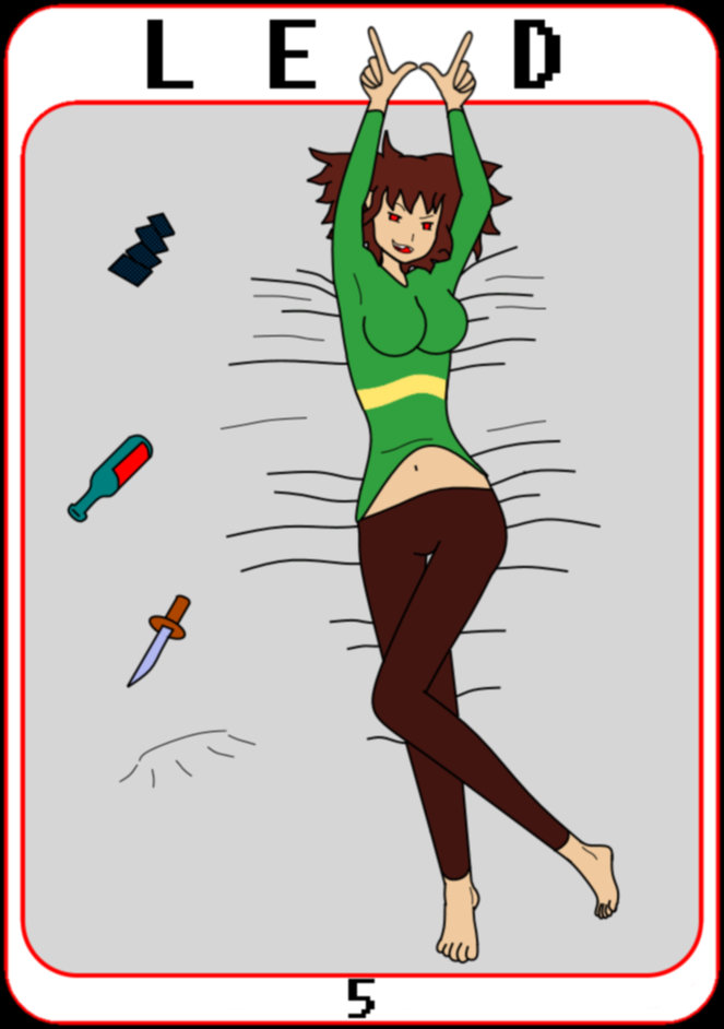 1girls 2d brown_hair chara female female_only human human_female human_only lying lying_on_back lying_on_bed red_eyes solo talonout undertale undertale_(series)