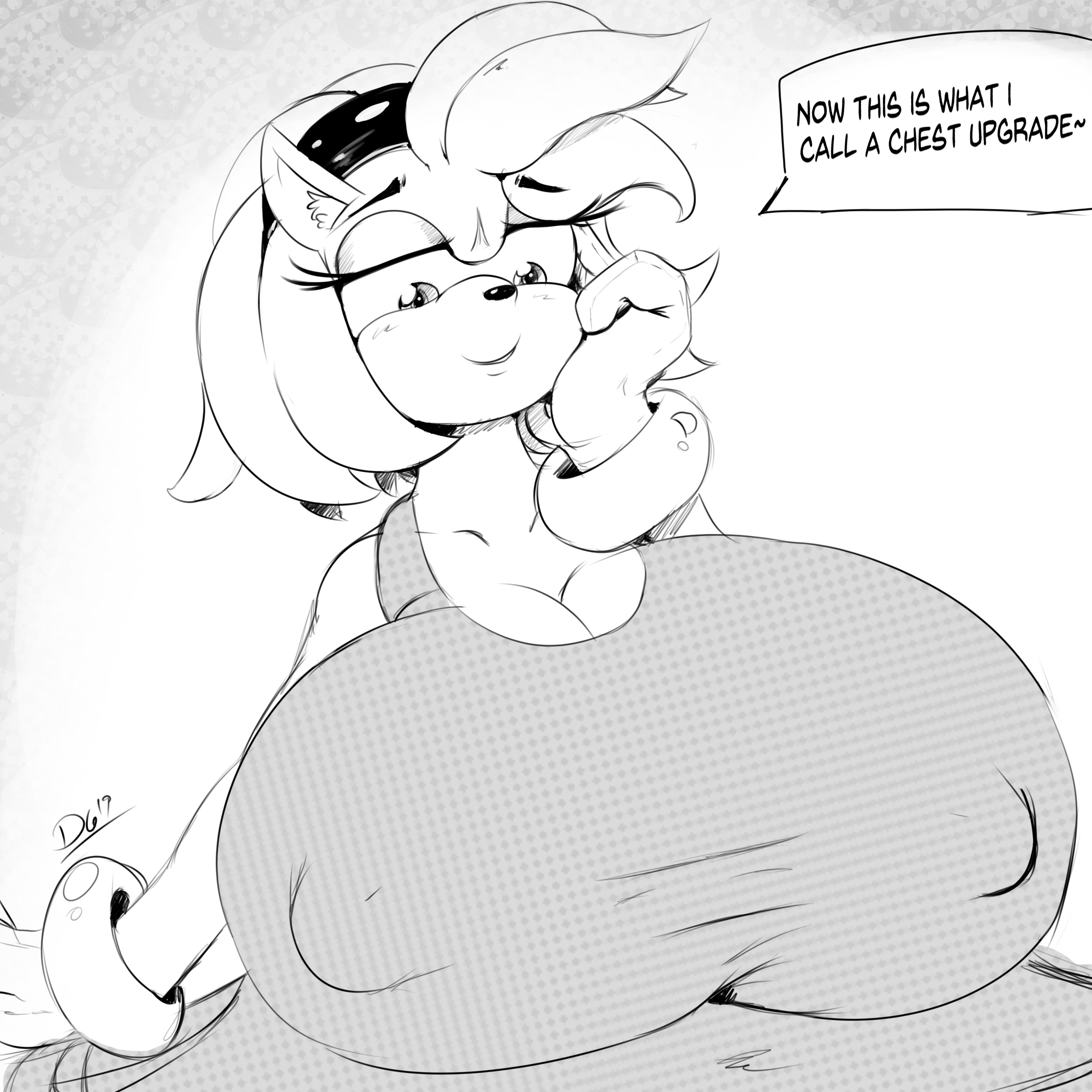 1:1, absurd res, amy rose, anthro, big breasts, breasts, cleavage, clothed, clothing, dialogue, dress, eulipotyphlan, female, hedgehog, hi res, huge breasts, mammal, monochrome, nipple outline, solo, sonic (series), sonic the hedgehog (series), thelunarmoon