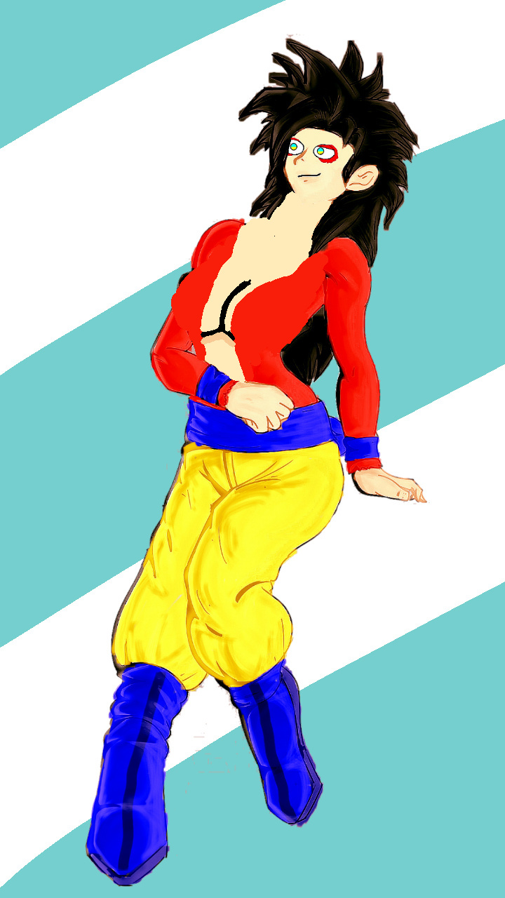 1girls dragon_ball dragon_ball_xenoverse female female_only hesseyt original_character saiyan solo super_saiyan super_saiyan_4