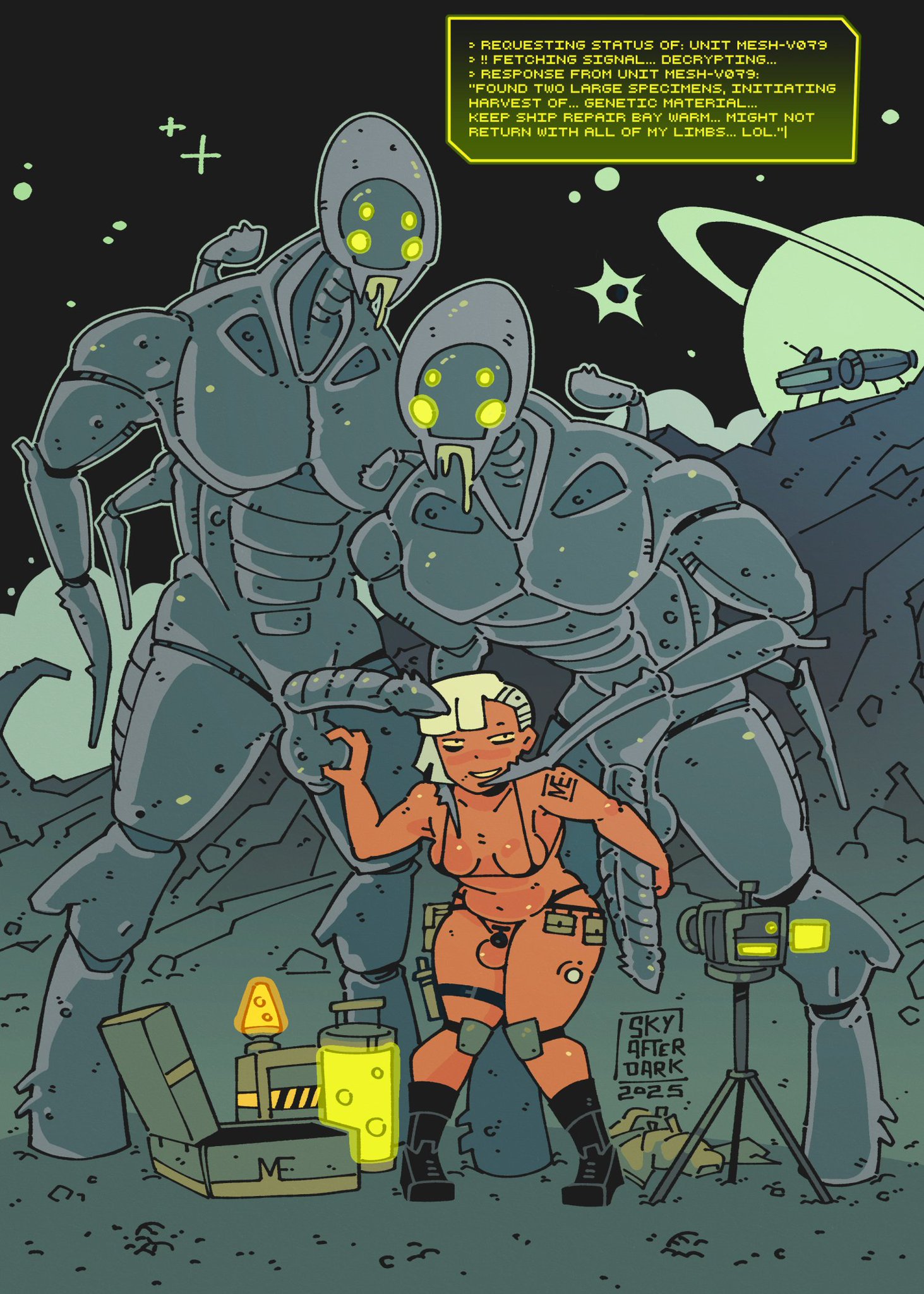 1dickgirl, 1girls, 2boys, 2boys1girl, 2d, alien, android, big penis, chastity cage, dickgirl, futanari, imminent sex, male, maledom, muscular male, nub chastity cage, penis, recording, science fiction, size difference, skyafterdark, spaceship, transfem, transgender, transgender woman