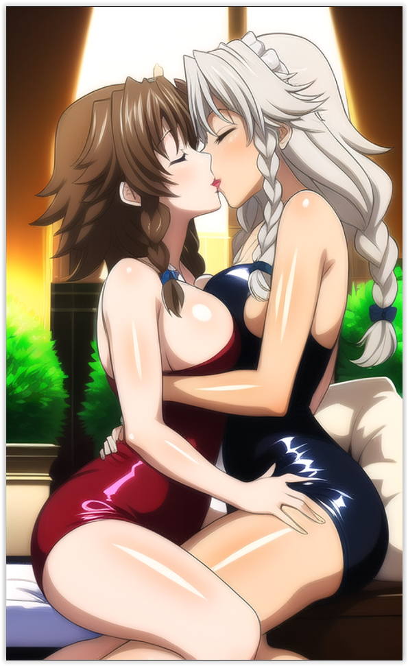 2females 2milfs 2women ai_generated grayfia_lucifuge high_school_dxd lesbian_couple lesbian_domination lesbian_kiss lesbian_sex lovers sapphic venelana_gremory yuri yuri yuri