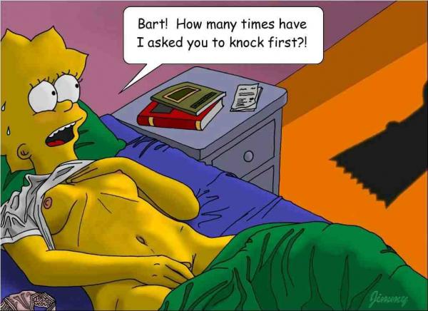 1boy 1girls artist_signature bart_simpson breasts color female human human_only incest jimmy_(artist) lisa_simpson male offscreen_male the_simpsons toony yellow_body