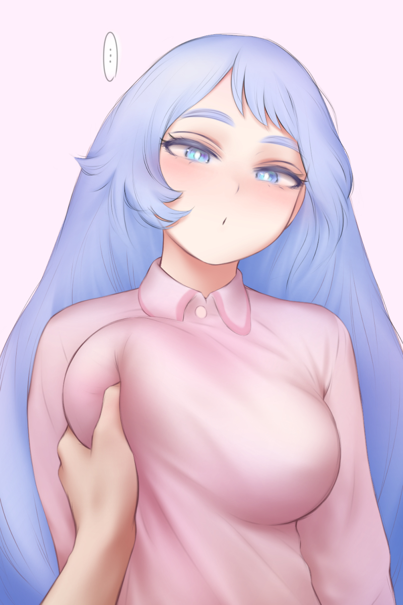 ... 1girls bedroom_eyes big_breasts blue_eyes blue_hair blush breast_grab breast_lift breast_squeeze breast_squish breasts clothed clothing female fully_clothed half-closed_eyes large_breasts light-skinned_female light_skin long_hair looking_at_viewer my_hero_academia nejire_hado nipple_press nipple_squeeze open_mouth pov shpo skindentation sleepy speech_bubble very_long_hair white_skin