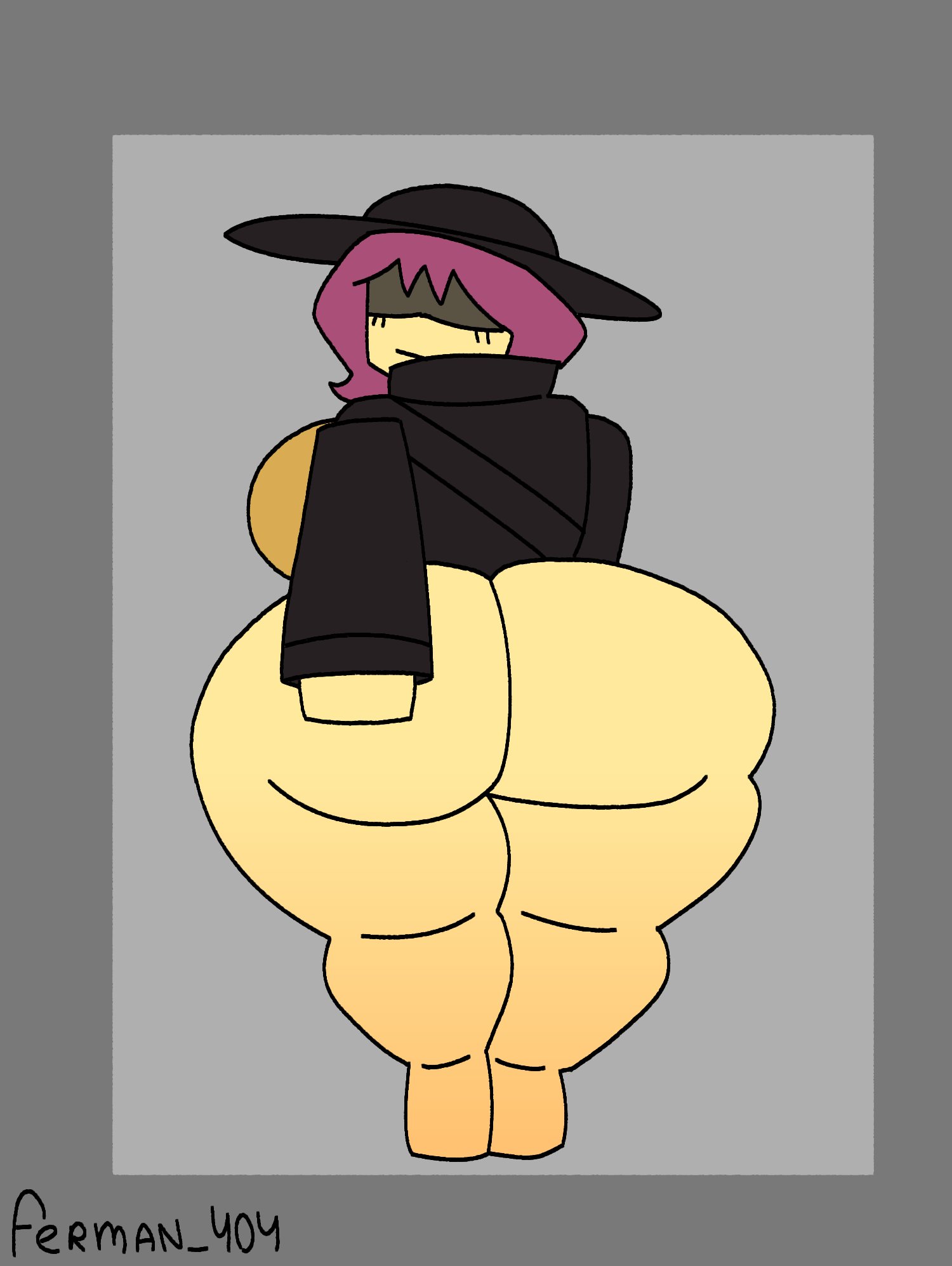 1girls, 2d, 2d (artwork), 2d artwork, ass, ass bigger than head, ass focus, big ass, big butt, boobs, bottomless, breasts, butt, buttocks, chubby, chubby female, clothed, clothed female, clothes, eyelashes, faceless, female, female focus, female only, ferman, forsaken (roblox), hair, hand on ass, jane doe (forsaken), jane doe (roblox), looking at viewer, looking back, roblox, roblox game, robloxian, sideboob, smooth skin, solo, thick, thick ass, thick butt, thick thighs, thighs, voluptuous, voluptuous female, woman, women, yellow body, yellow skin