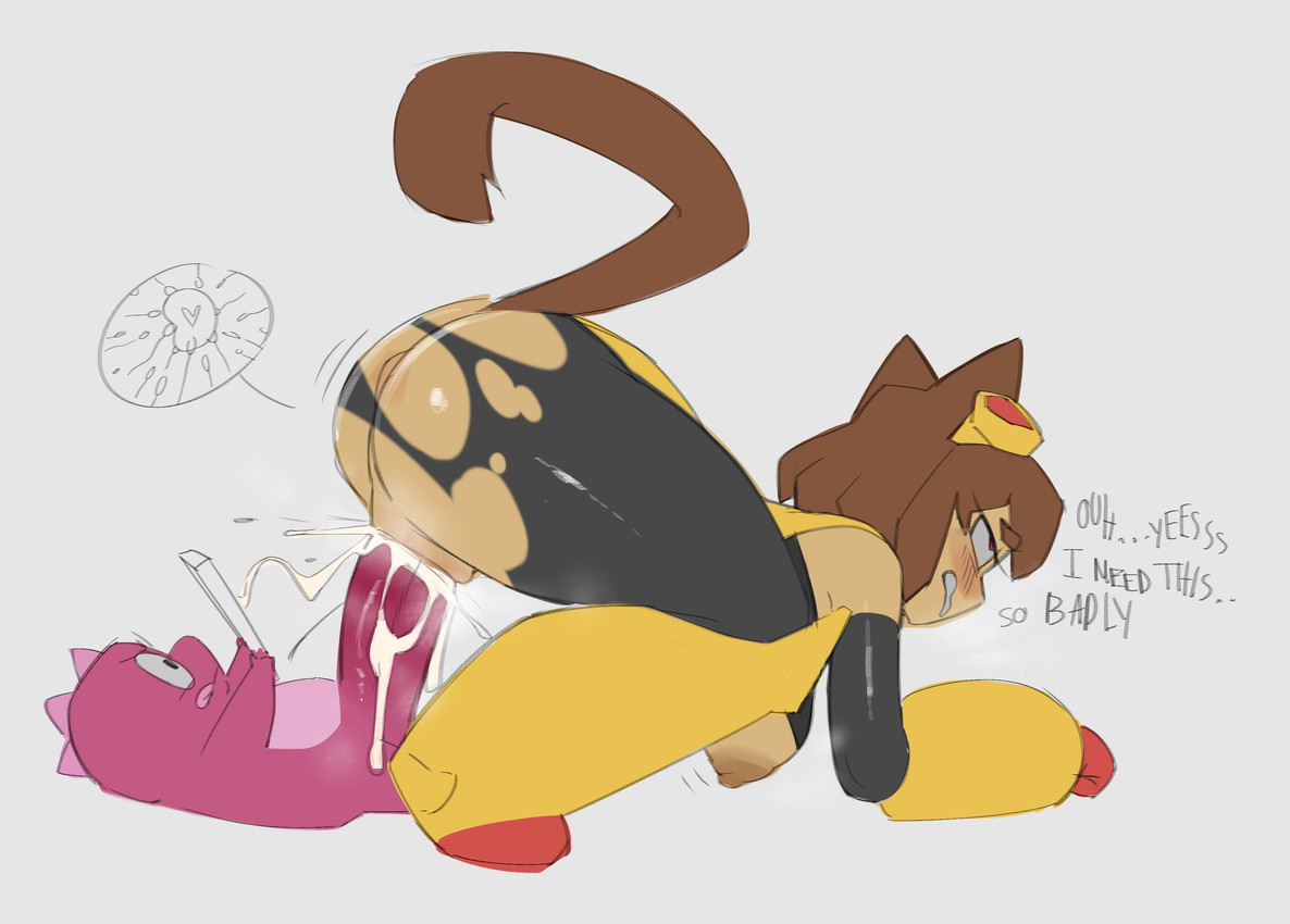 1boy, 1girls, anthro, anthro on anthro, bbo, cum in pussy, dialogue, distracted sex, furry, gameoverse, gobbles (gameoverse), impregnation, kit (gameoverse), larger female, small but hung, straight
