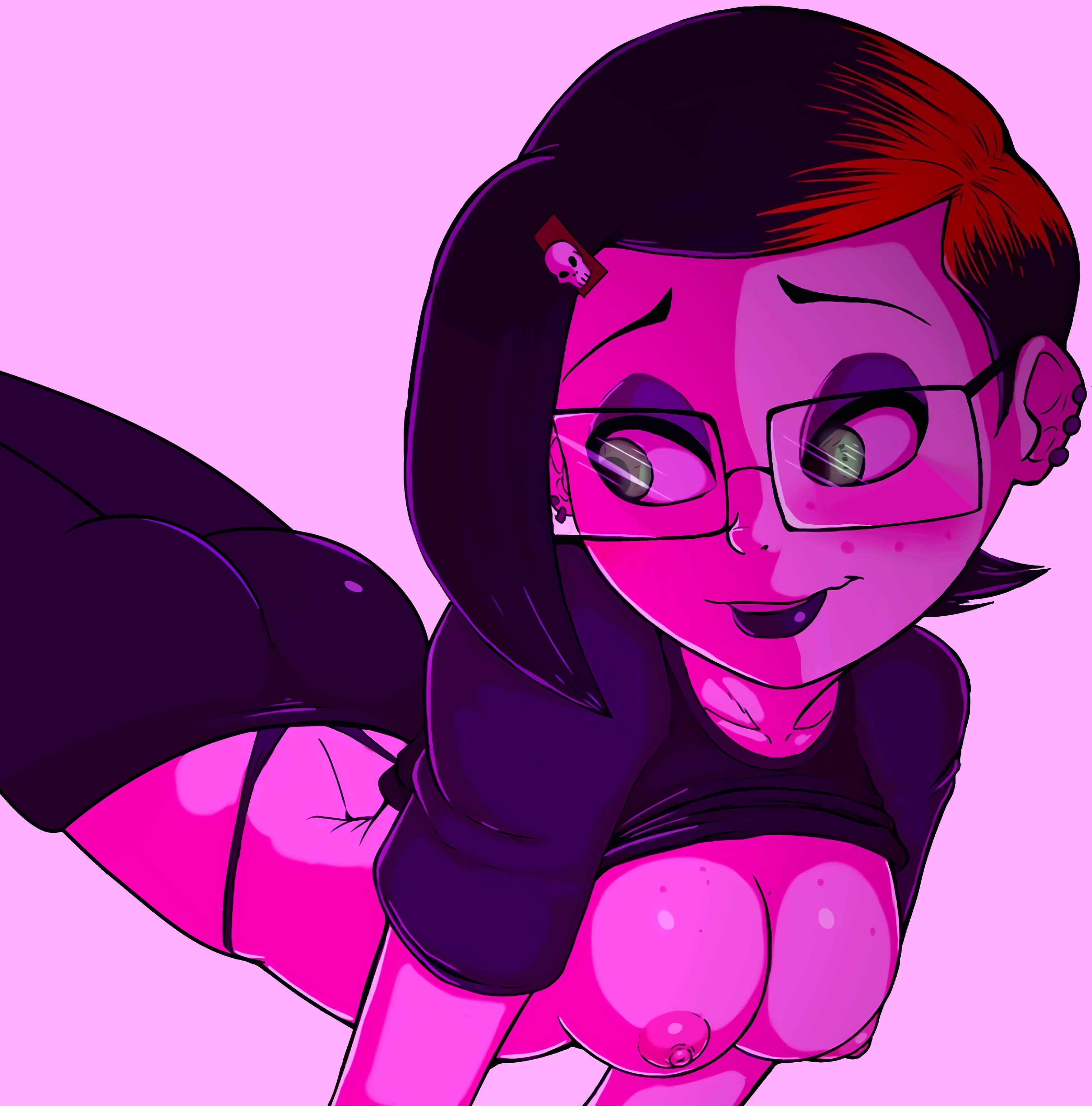 1girls, alternate version available, ass, ben 10, big breasts, black lipstick, breasts, busty, cameltoe, cleavage, curvy, edit, erect nipples, female, glasses, goth, green eyes, gwen tennyson, huge areolae, huge ass, large breasts, lying, nipples, on stomach, orange hair, puffy nipples, pussy, red hair, sensual, short hair, slashysmiley, smile, the pose, thick lips, thong, voluptuous, whale tail, wide hips