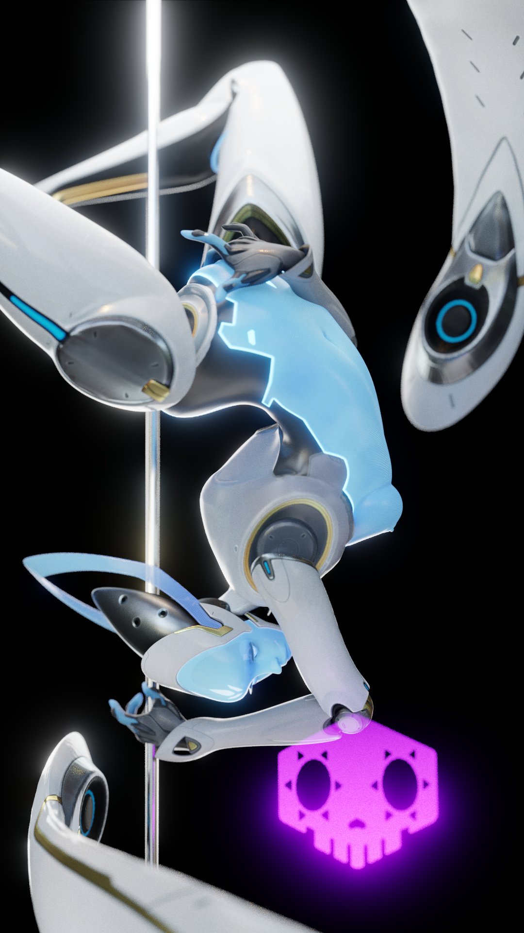 1girls 3d blender blizzard_entertainment breasts echo_(overwatch) female female_only fingering hacked jhall masturbation mind_control naked nude nude_female omnic overwatch pole_dancing pussy robot robot_girl seductive seductive_look small_breasts spread_legs stripper_pole upside-down vagina