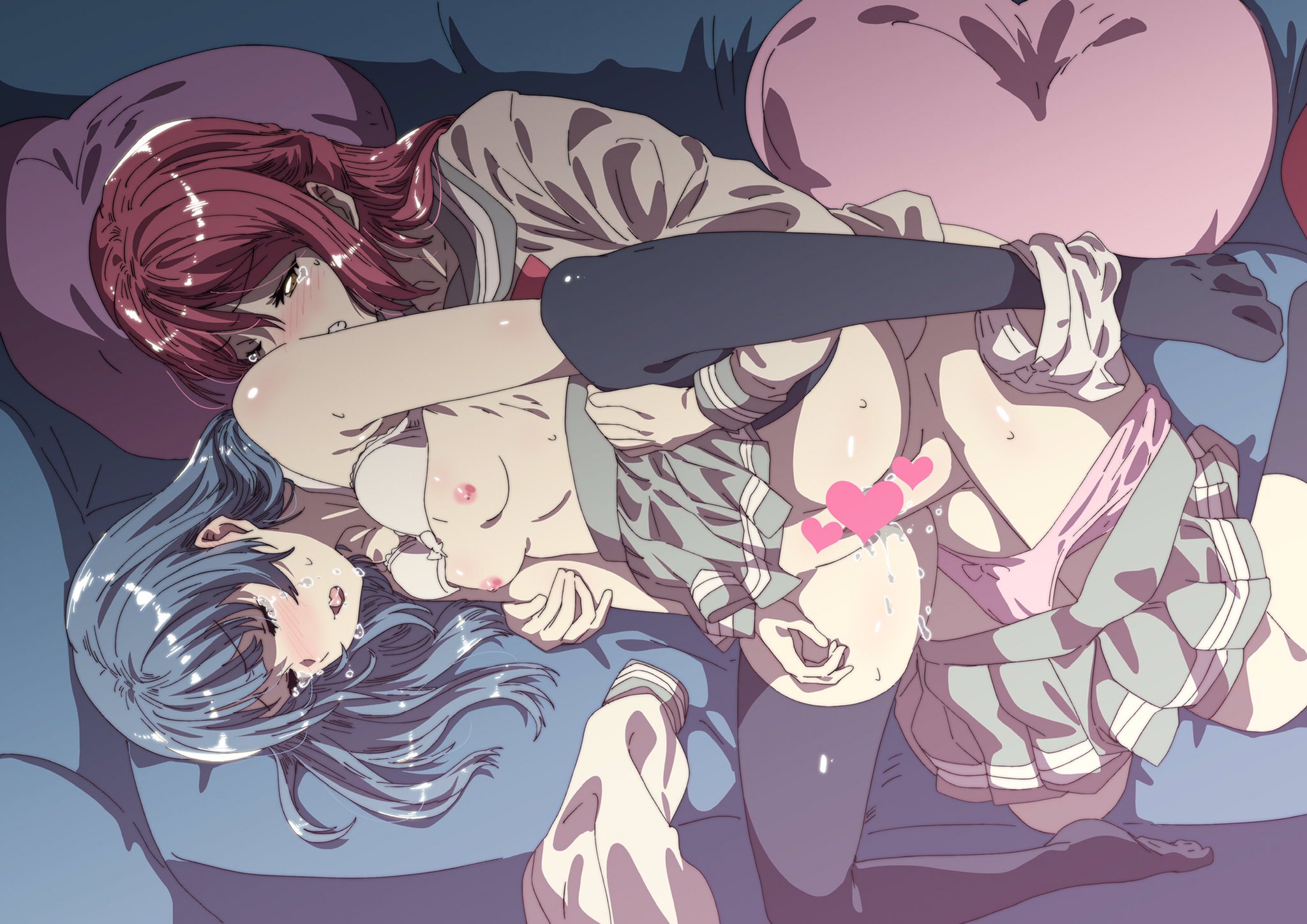 ecoman, female, futa on female, futa with female, futanari, intersex, love live!, love live! sunshine!!, sakurauchi riko, tsushima yoshiko, vaginal penetration