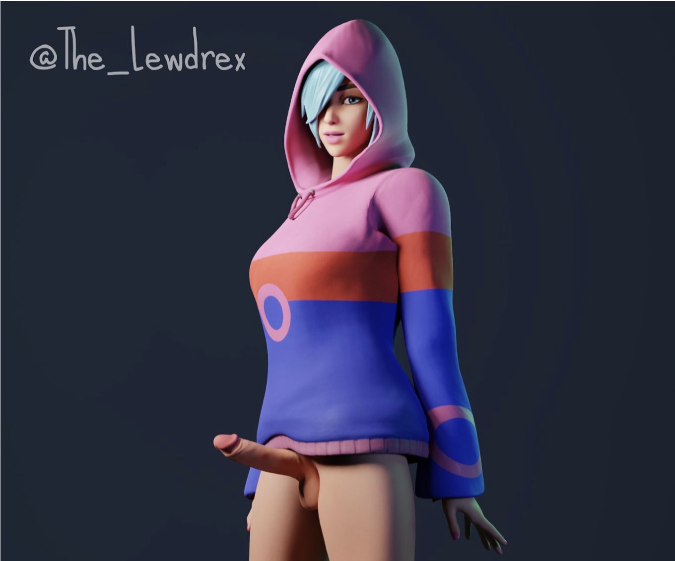 1futa, 3d, fortnite, futanari, intersex, iris (fortnite), lewdrex, tagme