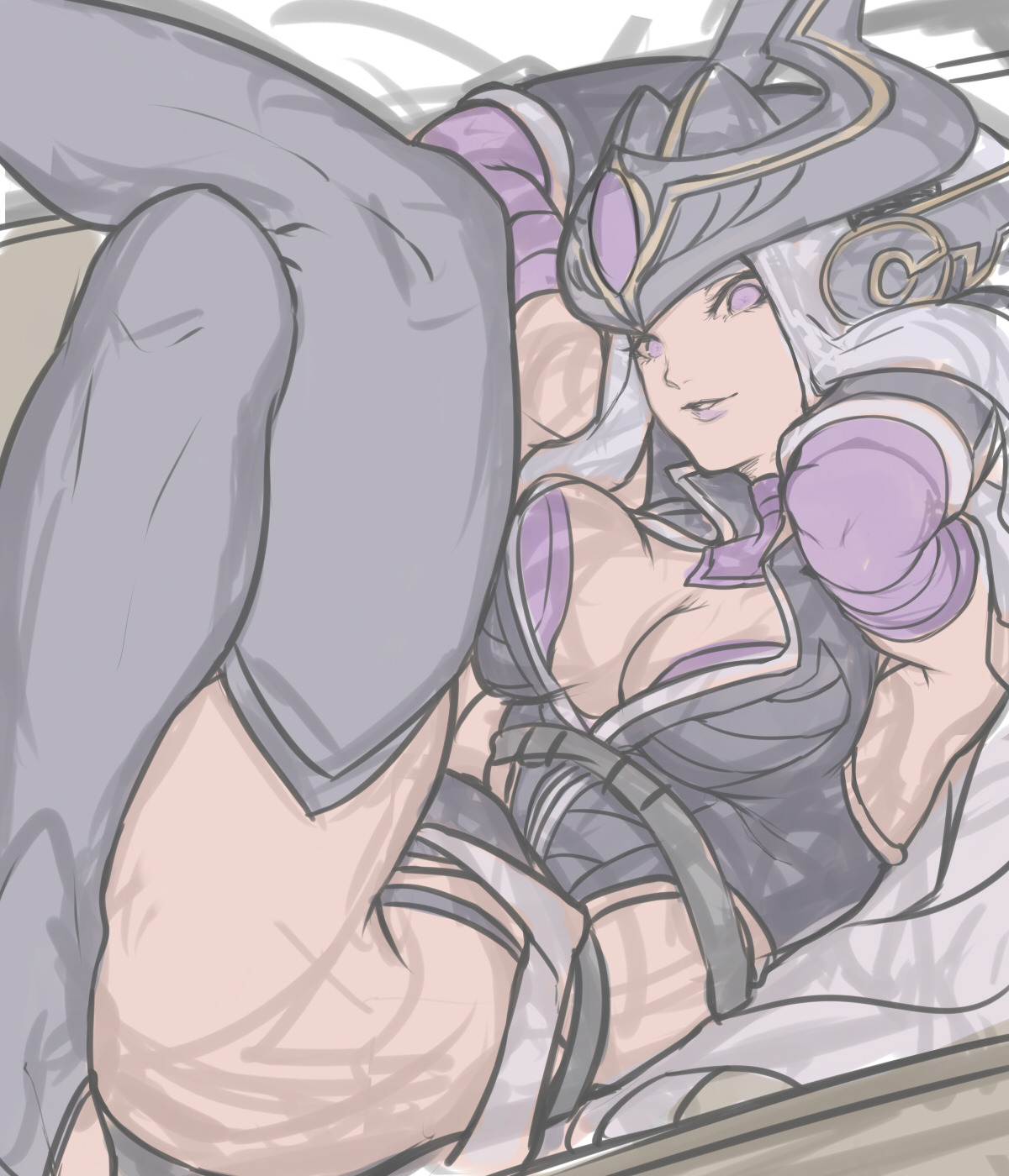 female, kumiko (aleron), league of legends, sketch, syndra, tagme