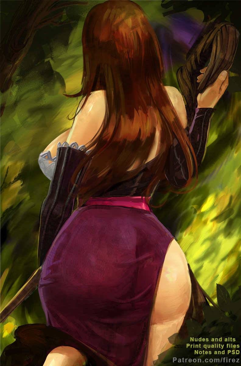 1girls, ass, big ass, big breasts, breasts, dragon's crown, female, female only, firez, large breasts, painting (artwork), solo, sorceress (dragon's crown), thick thighs, wide hips
