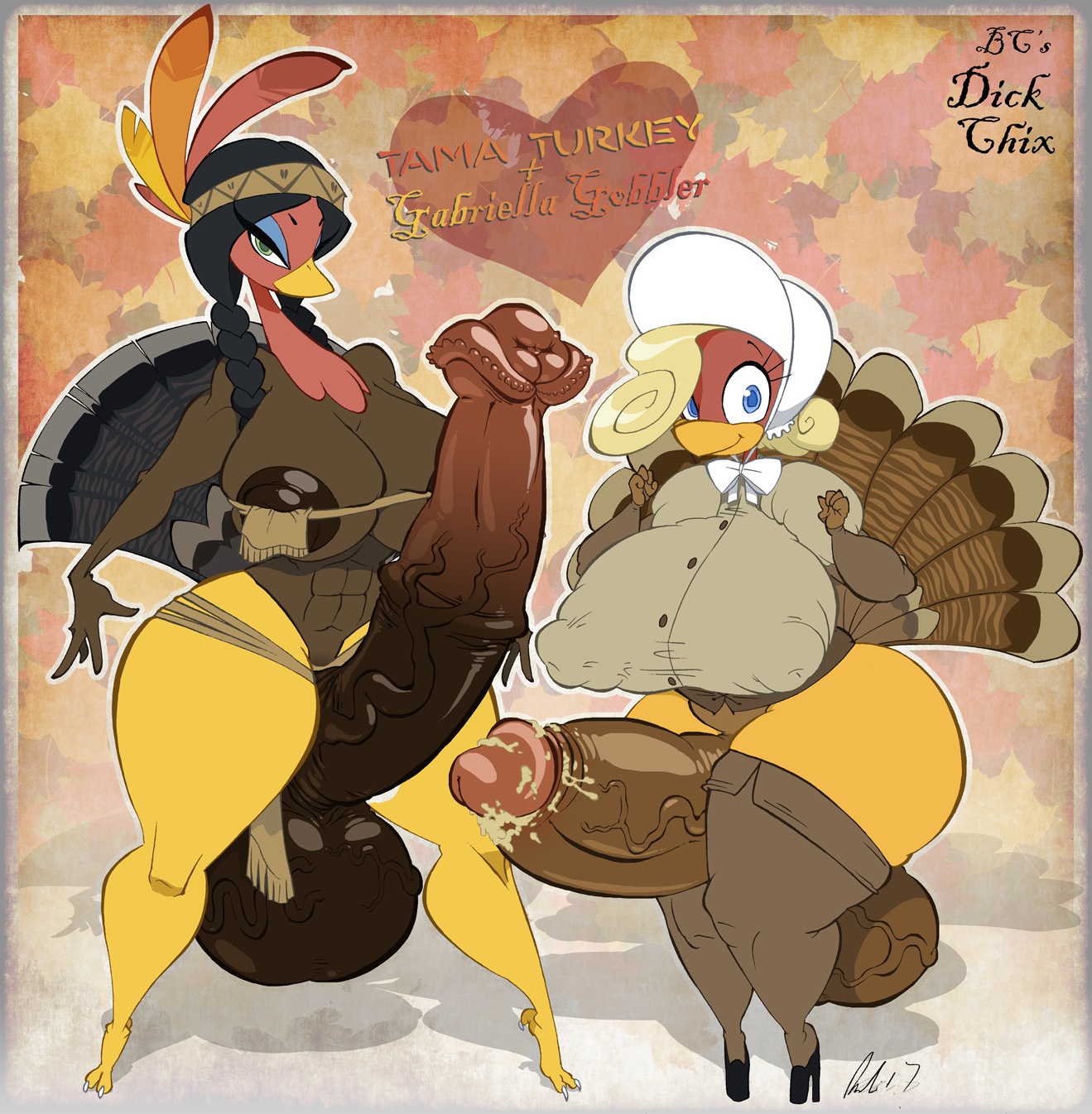 bcdickchix, bcfuta, brendancorris, furry, futanari, gabriella gobbler (bcfuta), horsecock, horsecock futa, intersex, no humans, penis, smegma, tama turkey (bcfuta), thanksgiving, thunder thighs, turkey