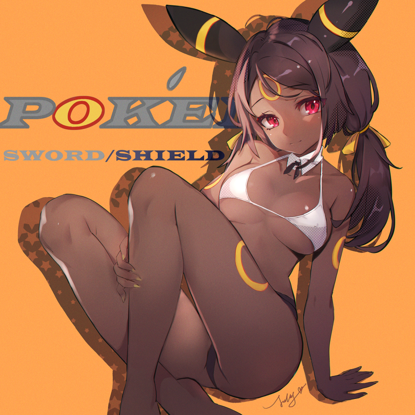 black hair, dark skin, eeveelution, eeveelutions, female, female only, humanized, jiujiuyatou (yayanzz), nintendo, pokemon, pokemon (species), umbreon