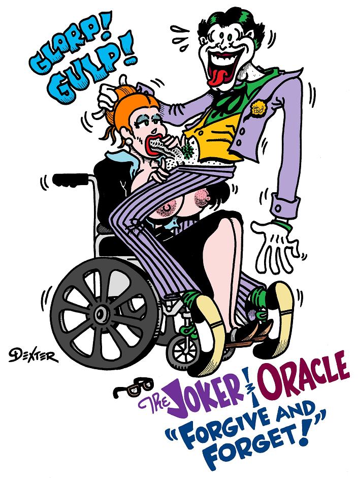 barbara_gordon batman_(series) breasts dc dc_comics dexter_cockburn fellatio female human joker large_breasts male nipples oracle straight wheelchair