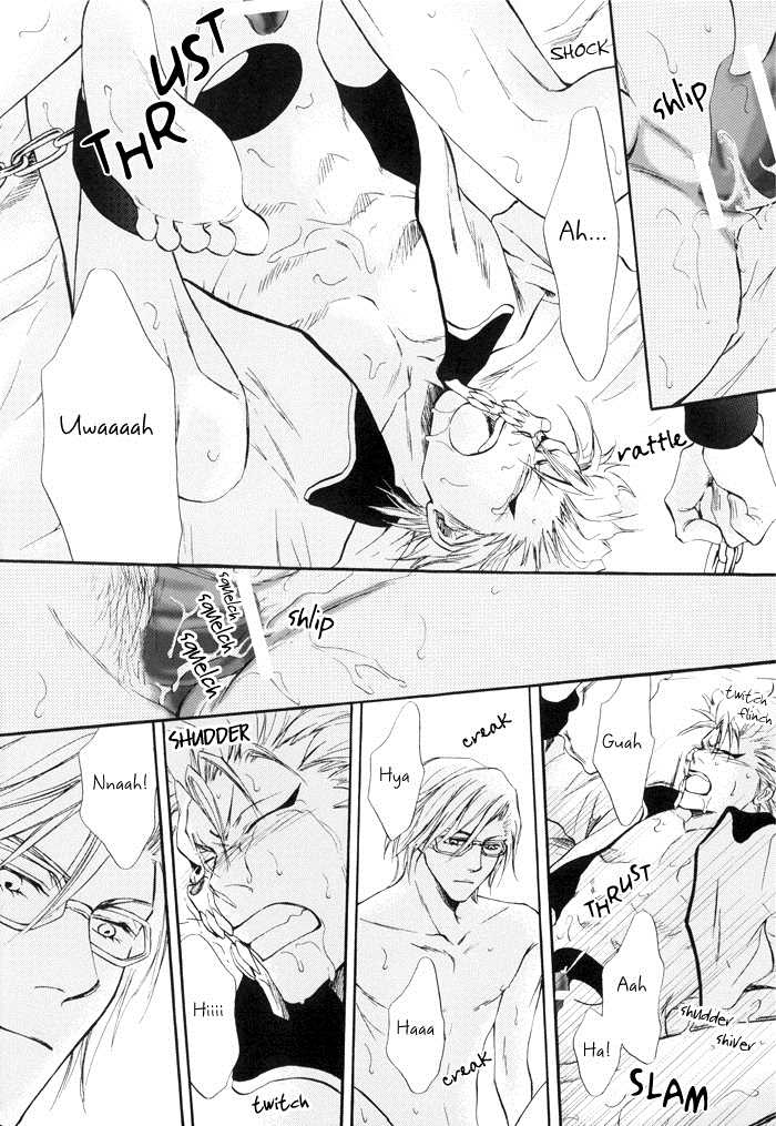 2boys amainu_naorin anal anal_sex bleach bondage bound_wrists boy_rape censored chained chained_ankles chained_wrists close-up closed_eyes comic comic_page crying cum_while_forced cum_while_penetrated domination doujin doujinshi drooling experiment forced_orgasm gay glasses grimmjow_jaegerjaquez legs_held_open male male_only male_penetrated male_penetrating_male male_rape_victim restrained science scientific_experiment scientist sex_slave slave slave_boy spread_legs stoic sweat szayel_aporro szayelaporro_granz tears tears_of_pain yaoi