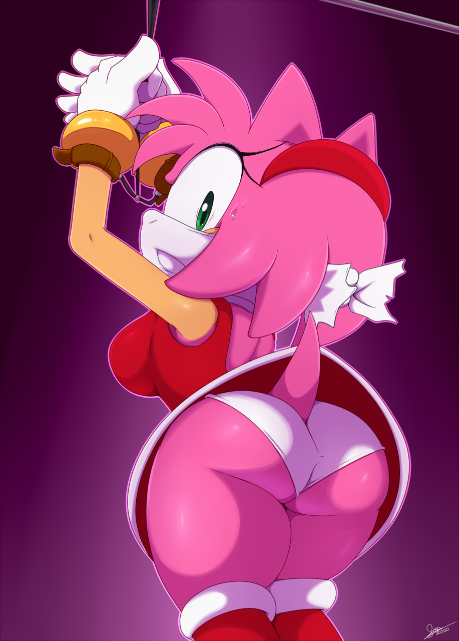 amy_rose anthro ass bigdon1992 breasts captive clothed clothing covered_mouth digital_media_(artwork) eulipotyphlan female female_focus female_only femsub fur gag gloves green_eyes hands_above_head handwear hedgehog hi_res improvised_gag looking_at_viewer mammal panties pink_body pink_hair scared sega simple_background solo sonic_(series) sonic_the_hedgehog_(series) tied_hands underwear