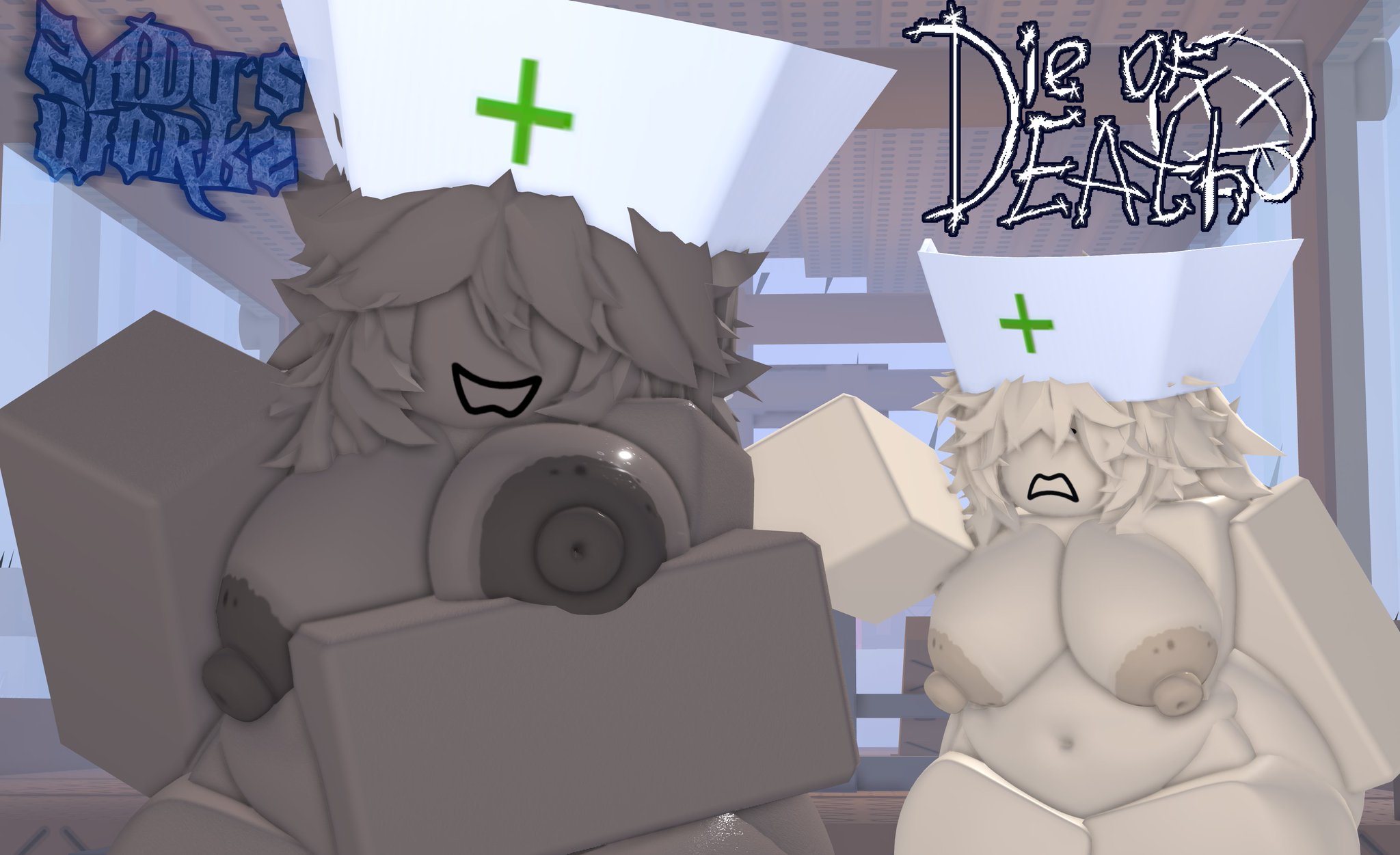 2girls, 3d, ass, breasts, caretaker (die of death), civilian (die of death), crimstuff, die of death (roblox), naked, nipples, nude, roblox, roblox game, robloxian, square crossover, tagme, thighs, zaduworkz