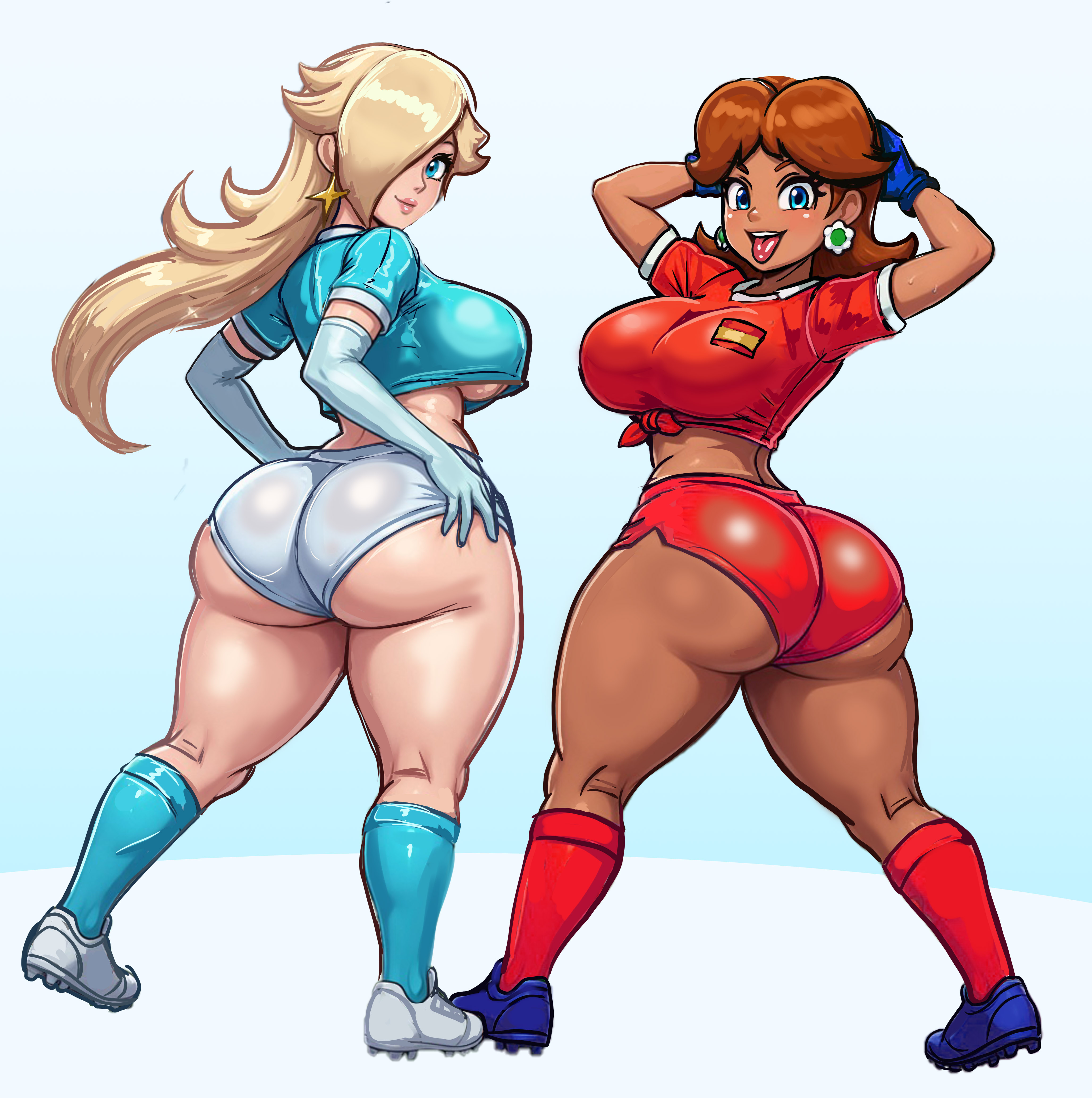1girl, 1girls, ass, big ass, big boobs, big breasts, boobs, breasts, chubby, chubby female, drawing, fanart, huge ass, huge breasts, large ass, large breasts, magentapeel, mario (series), milf, muscle, muscles, muscular, muscular female, nintendo, plump, princess daisy, princess rosalina, voluptuous, voluptuous female