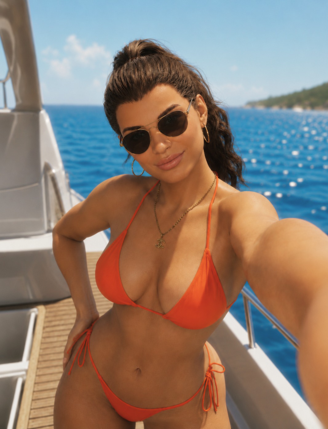 1girls, 3d, bikini, glasses, grand theft auto, grand theft auto vi, looking at viewer, lucia caminos, necklace, rockstar games