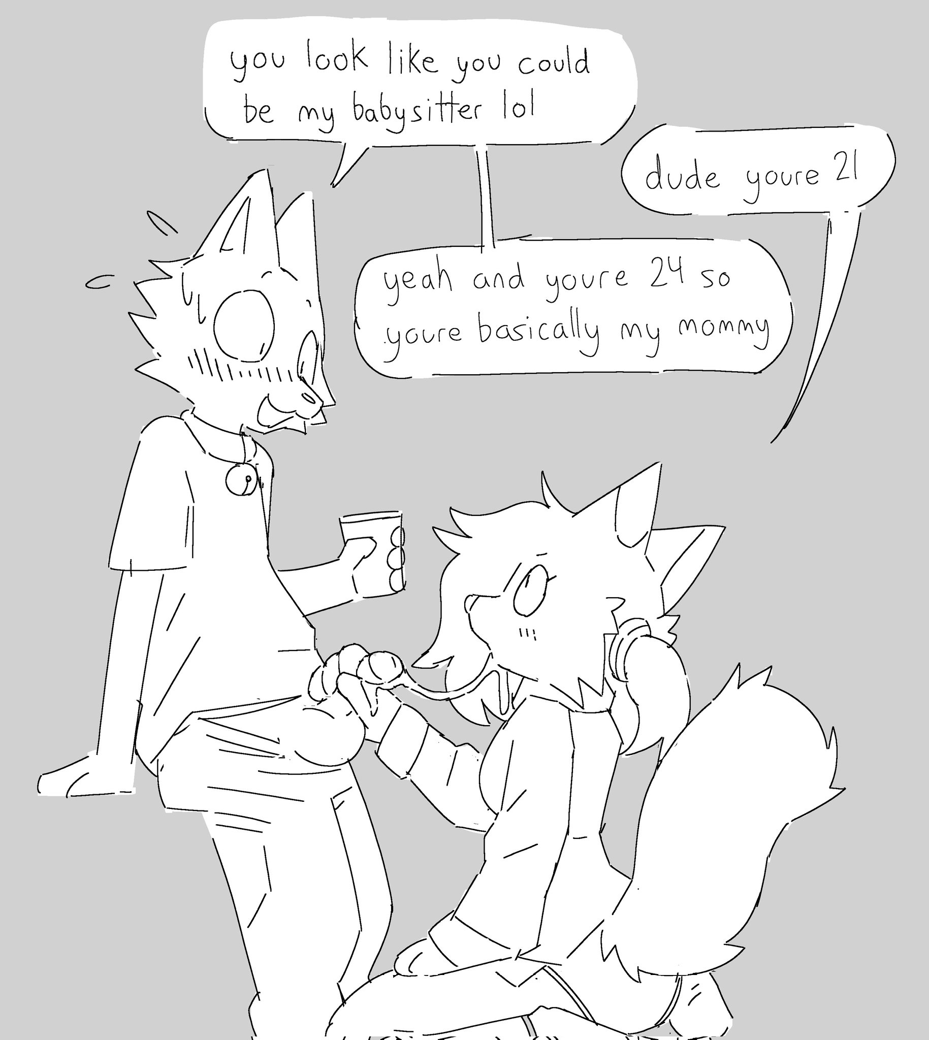 2026, ass, blowjob, chelsea (millislushi), clothed, clothing, dialogue, english text, female, furry, furry female, furry male, male, millislushi, no pants, oral, oral penetration, panties, penis, tagme, text, wariza
