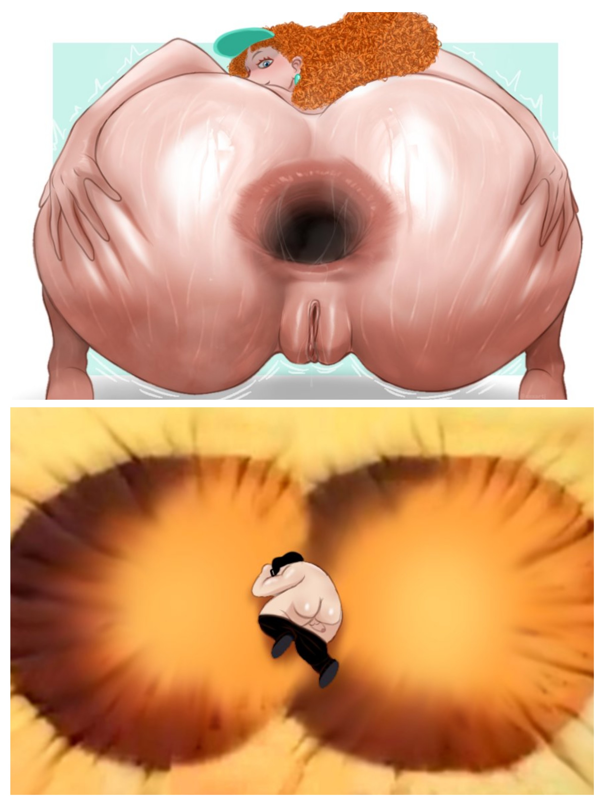 1boy, 1girls, anal gape, anal gaping, anal queen, anal whore, anus, anus focus, ass, ass grab, ass worship, axx art, axxartj, big ass, bubble butt, canon couple, disney, dumptruck ass, fat ass, female, female focus, gaping anus, gaping ass, grabbing ass, grabbing own ass, huge ass, husband and wife, impact crater, inner workings, kate (inner workings), male, meme, paul (inner workings), phat ass, pussy, sinking grip, yamcha death pose