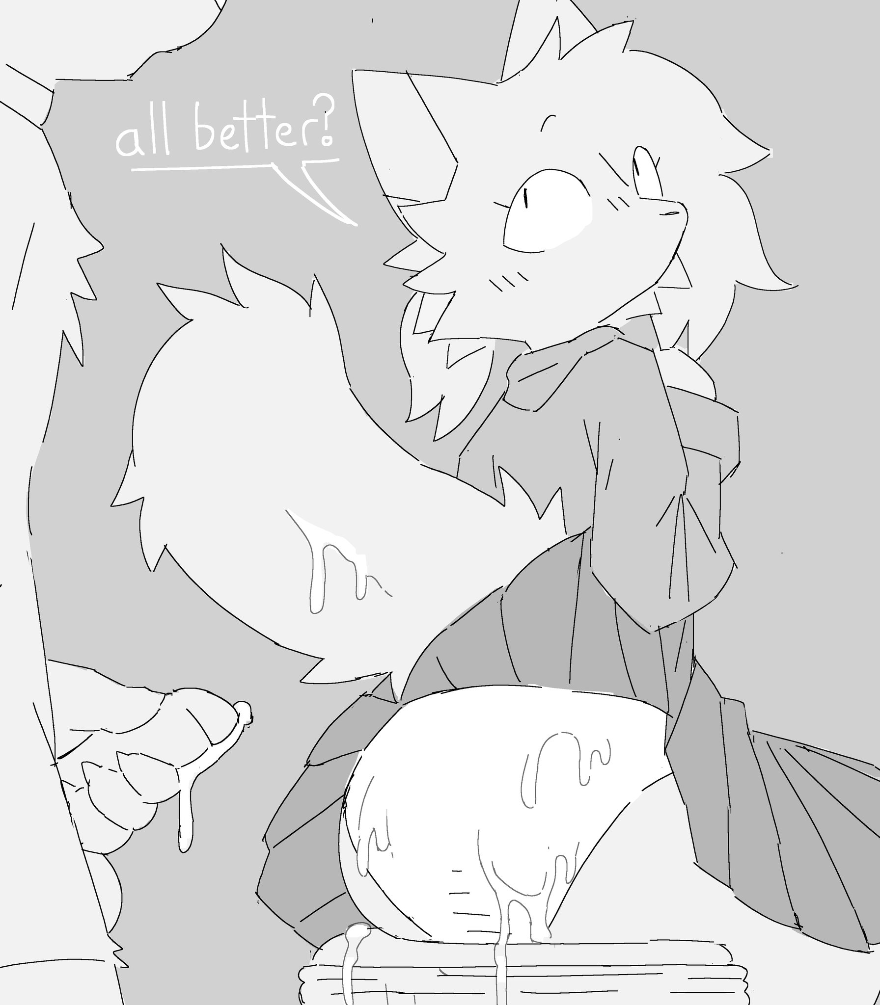 1boy, 1girls, 2026, anthro, ass, chelsea (millislushi), cum, cum on ass, cum on clothes, cum on panties, cum on tail, female, furry, furry female, furry tail, male, millislushi, panties, skirt, skirt lift, tagme