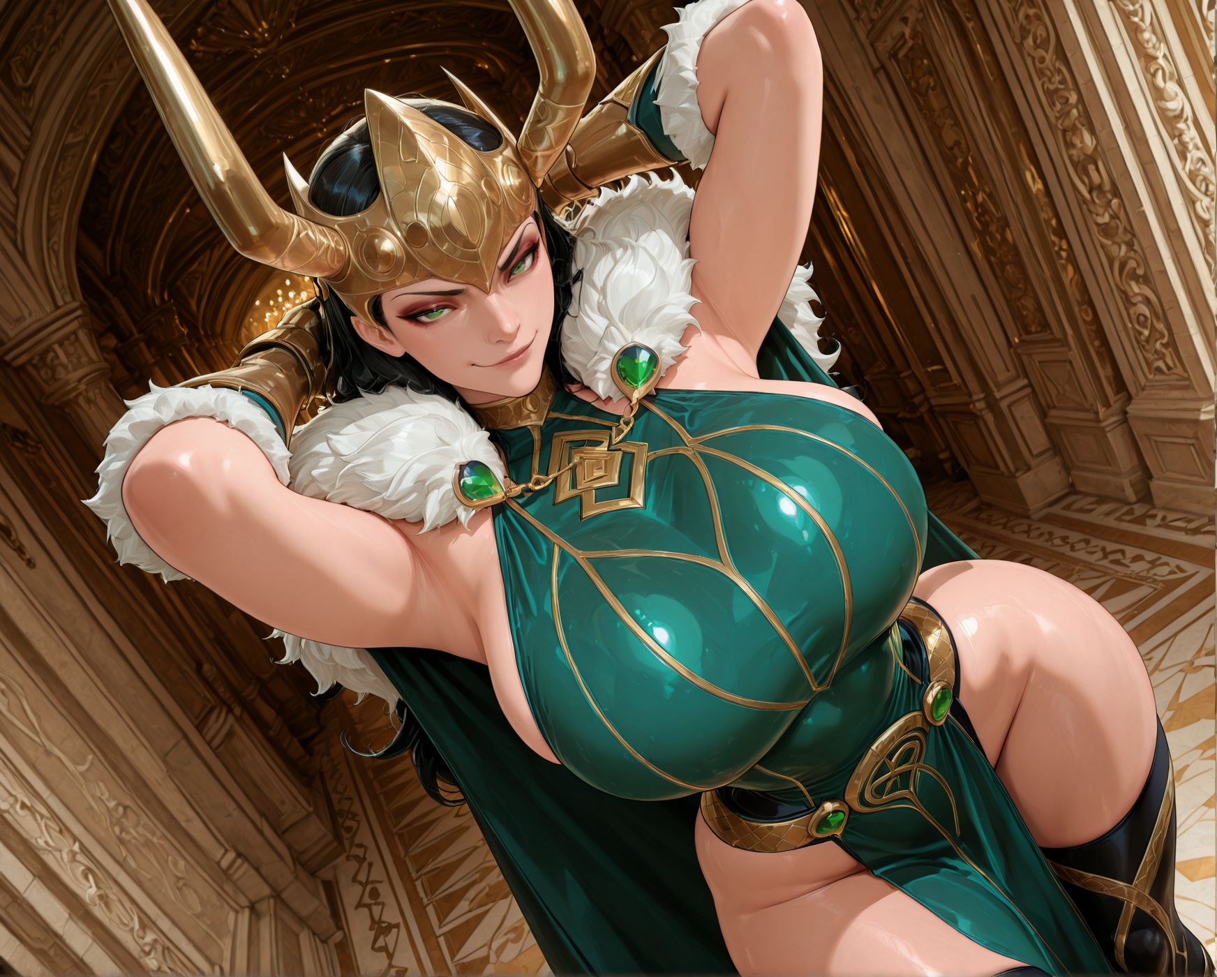 ai generated, big ass, big breasts, curvy, gigantic ass, gigantic breasts, high heels, huge ass, huge breasts, kyuro69, lady loki, lady loki (marvel rivals), loki (marvel rivals), loki (marvel), marvel, marvel comics, marvel rivals