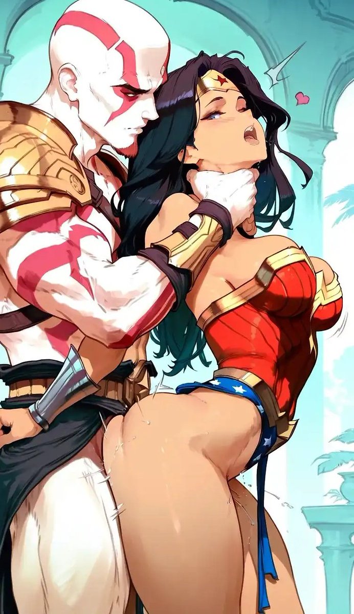 1boy, 1girls, ai generated, bald, bald male, choking, clothed, clothing, crossover, dc, dc comics, diana prince, duo, duo focus, female, female focus, female penetrated, god of war, kratos, long hair, male, male and female, male and female focus, male focus, male penetrating, male penetrating female, male/female, maledom, open mouth, penetration, penetration from behind, penis, penis inside, playstation, santa monica studio, sex, sex from behind, sony interactive entertainment, standing, standing sex, suffocation, video game character, video game franchise, video games, wonder woman, wonder woman (series)