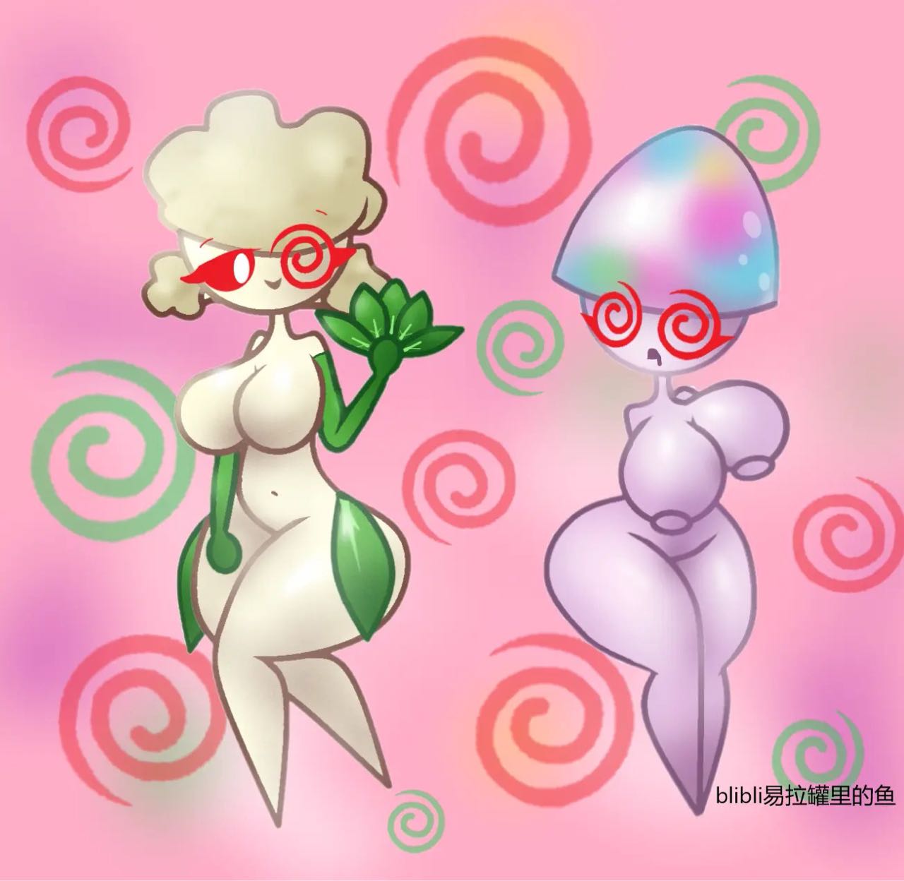 1girls anthro anthrofied ass breasts breasts caulipower_(pvz) female flora_fauna hypno-shroom_(pvz) ks_xf plant plant_girl plant_humanoid plantie plants_vs._zombies plants_vs_zombies popcap_games pussy