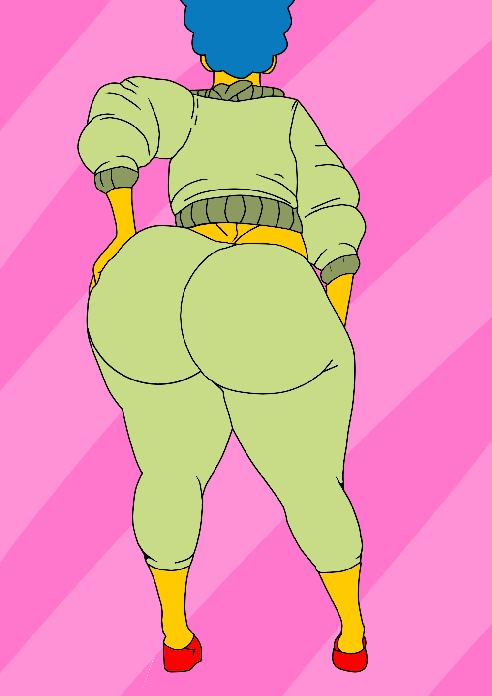 ass, big ass, female, jumpsuit, marge simpson, milf, the simpsons, tight clothing
