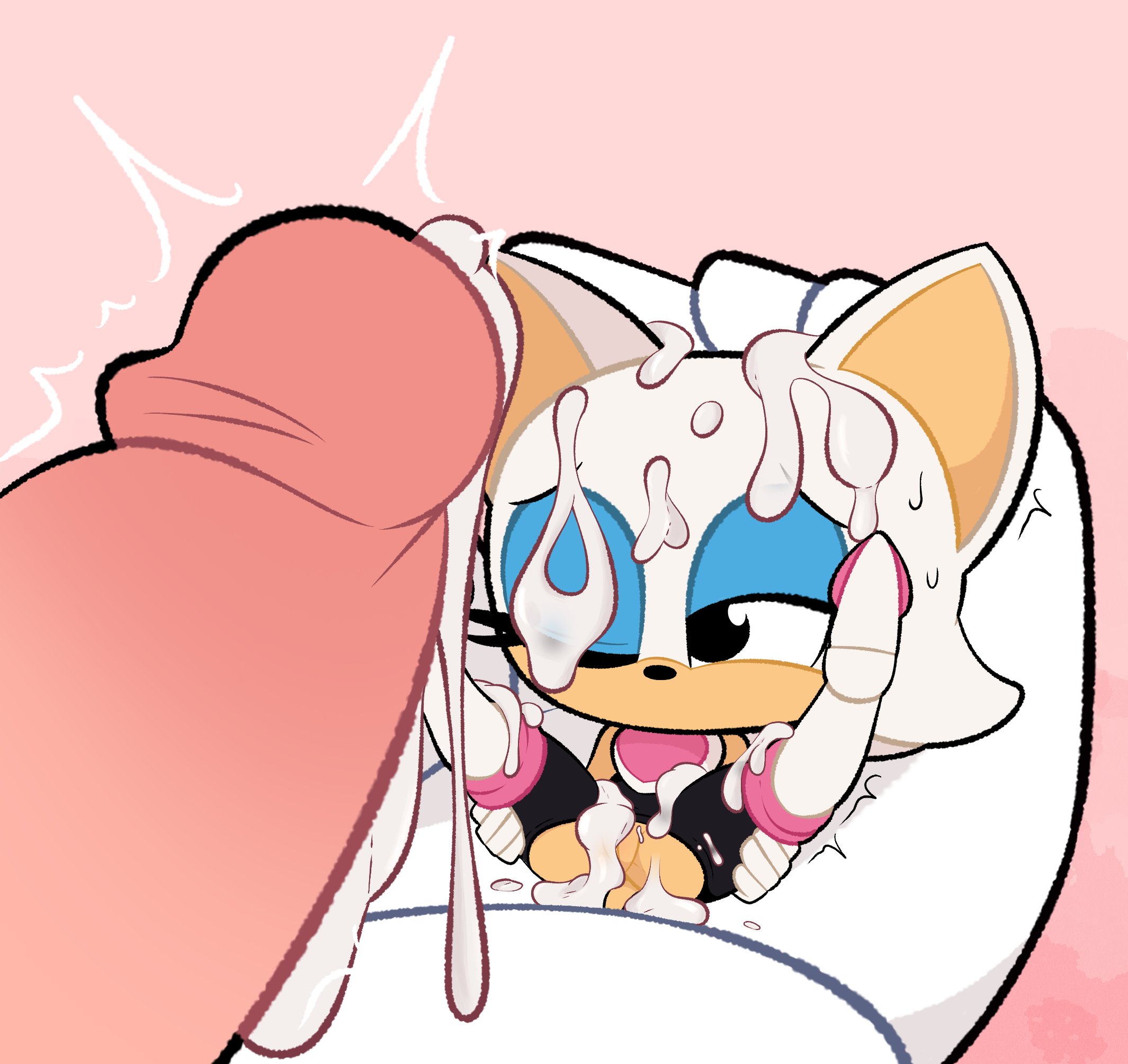 1boy, ass, chibi, cock, cum, cum covered, eye closed, fatalafterdark, female, female penetrated, funko pop!, male, penis, pussy, rouge the bat, smaller female, sonic (series), sonic the hedgehog (series), vaginal, vaginal insertion, vaginal penetration, vaginal sex