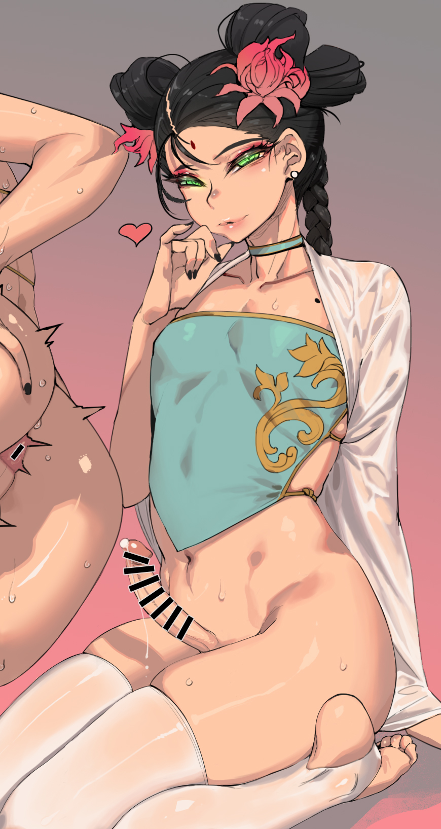 chinese clothes, feet, femboy, jeffr, male, male with painted nails, otoko no ko, stirrup legwear, tagme