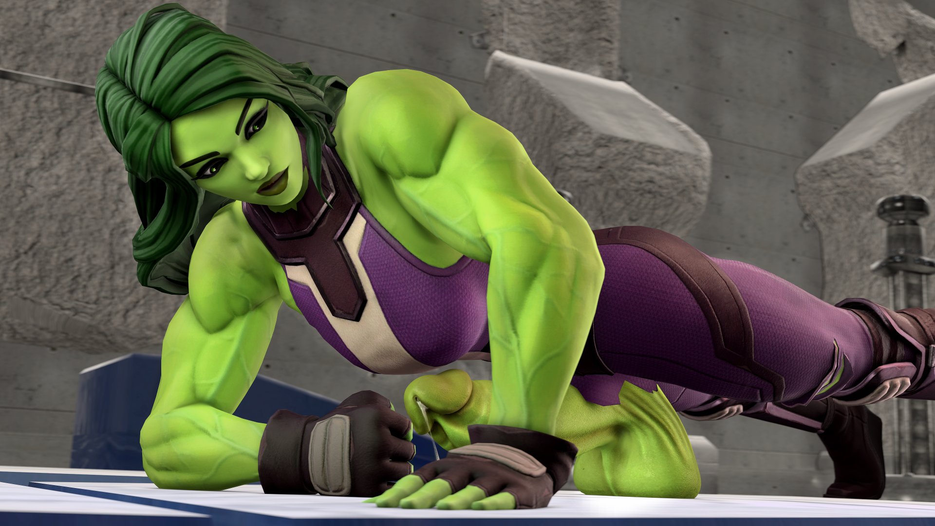 1futa, 3d, 3d (artwork), balls, big breasts, big penis, boots, breasts, clothed, cum, dentol, fingerless gloves, fortnite, futa only, futanari, gloves, green body, green hair, green skin, green-skinned futa, huge cock, hulk (series), intersex, large penis, marvel, marvel comics, muscles, muscular, muscular futa, penis, penis out, precum, push-up, she-hulk, she-hulk (fortnite), solo, tagme, testicles, unitard, veiny muscles