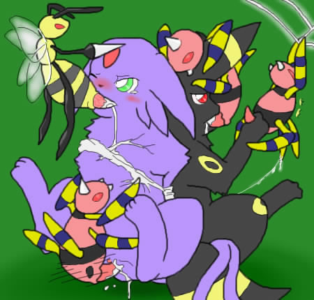 ariados beedrill blush color eeveelution espeon fellatio female fur furry furry_ears furry_tail handjob male multiple_females multiple_males nintendo oral pokemon pokemon_(species) sex shimaneko tail umbreon vaginal_penetration wings