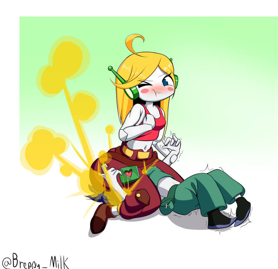 2girls, cave story, curly brace, facefart, facesitting, fart, misery (cave story)