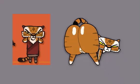 animated, bubble ass, bubble butt, cas van de pol, cas van de pol (style), felid, feline, felis, grey background, kung fu panda, kung fu panda (movie), master tigress, shaking ass, shaking butt, simple background, solo, superiorfox, tagme, tiger, twerking