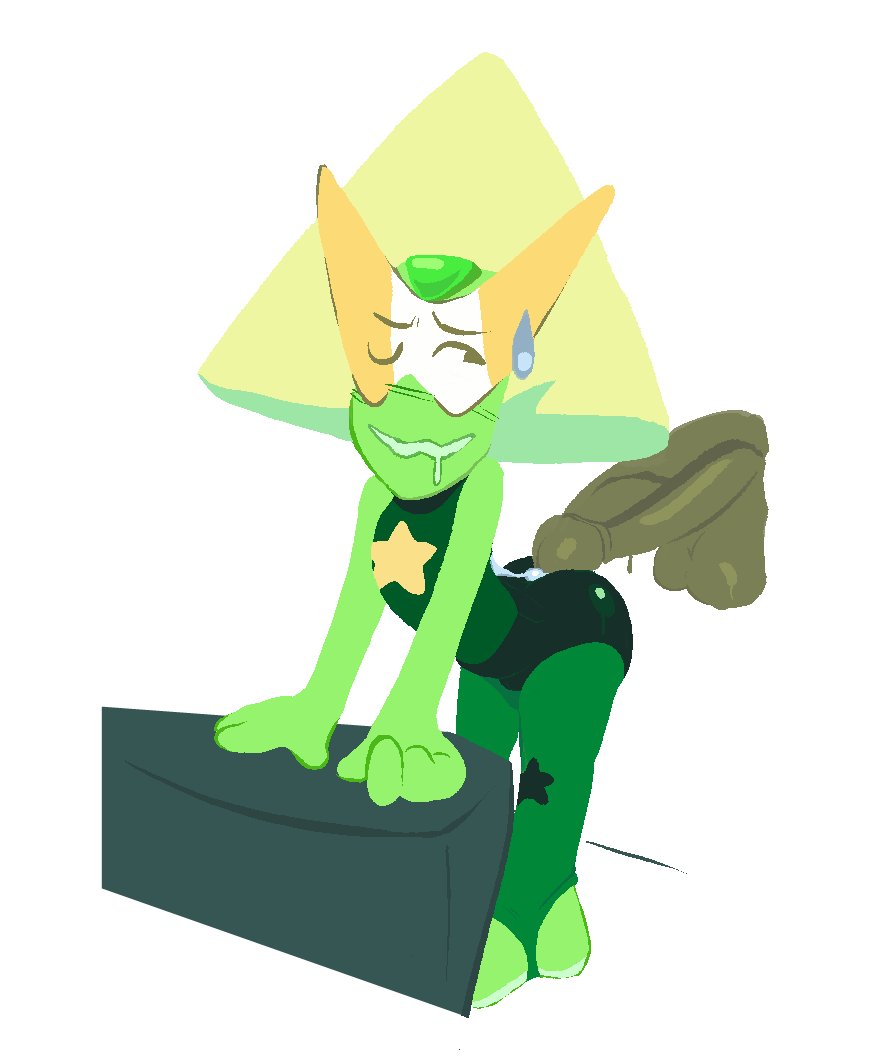 1girls, 2025, after sex, bent over, big penis, blush, blush lines, cartoon network, clothed, clothed sex, clothing, cum, cum drip, cum on ass, cumshot, drooling, inspectormcpig, no outlines, penis, peridot (steven universe), simple drawing, steven universe, steven universe: unleash the light, stirrup legwear, stirrup socks, sweat, sweatdrop, tagme, veiny penis, visor