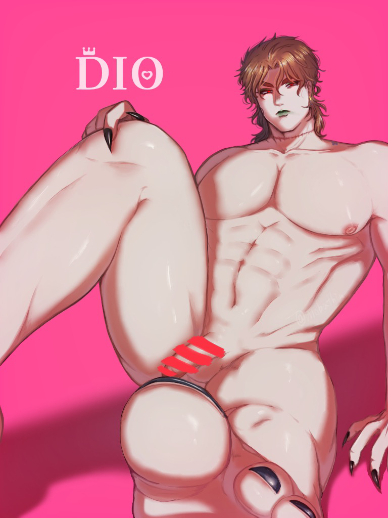 1boy censored censored_penis dio_brando flaccid jojo's_bizarre_adventure male male_only painted_toenails penis phantom_blood solo