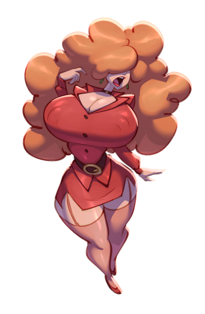 1girls big_breasts bigdad breasts cartoon_network cleavage darnact female female_focus female_only hair_over_eyes huge_breasts legwear orange_hair powerpuff_girls sara_bellum skirt thick_thighs thighs