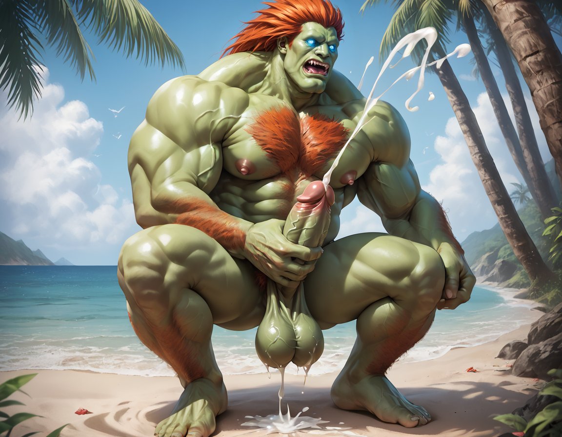 abs ai_generated arm_hair balls bara big_balls big_muscles big_nipples big_pecs big_penis blanka booster_rex cum cum_drip cum_on_balls cum_on_body cum_on_penis cumshot daddy dilf ejaculation erect_nipples erection gay green_body hair hairy hairy_male huge_balls huge_cock huge_muscles huge_nipples huge_pecs humanoid hunk leg_hair male male_only masturbation muscular muscular_humanoid muscular_male navel nipples nude orgasm pecs penis pubic_hair solo street_fighter sweat water