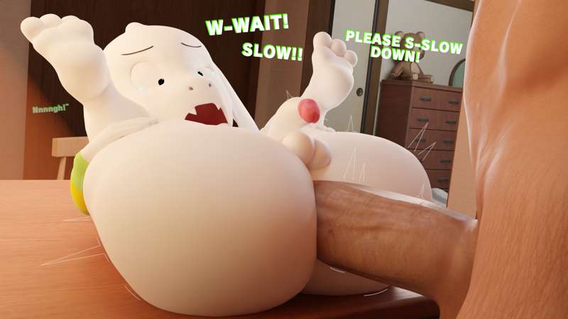3d, aidenz, anonymous male, anthro, asriel dreemurr, big ass, human, male, multiple boys, multiple males, penis, penis in ass, small penis, smaller male, uncle aiden