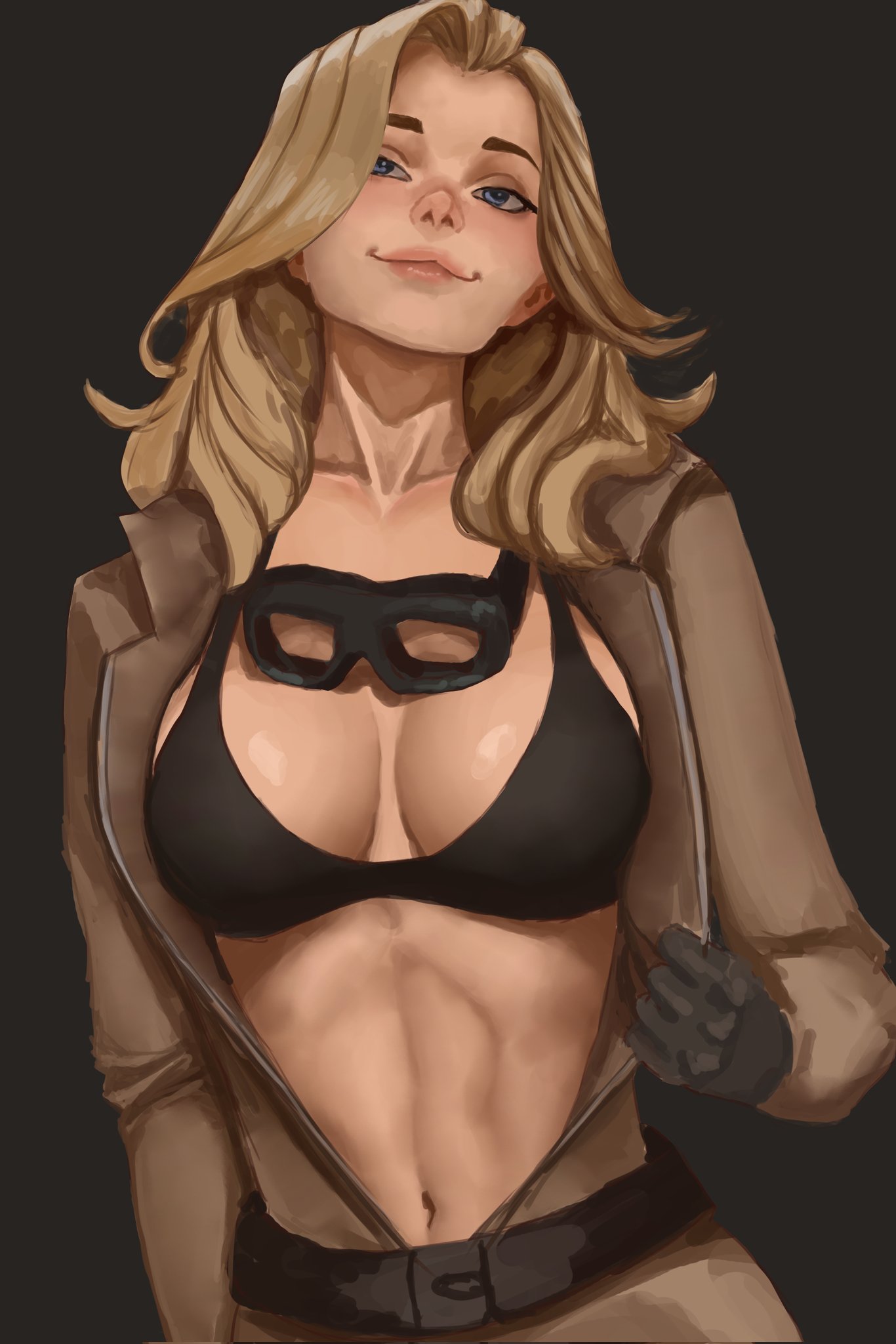 1girls, akinoshi, big breasts, blonde hair, bra, breasts, cleavage, clothing, eva (metal gear solid), female, female only, metal gear solid, metal gear solid 3, metal gear solid delta, solo
