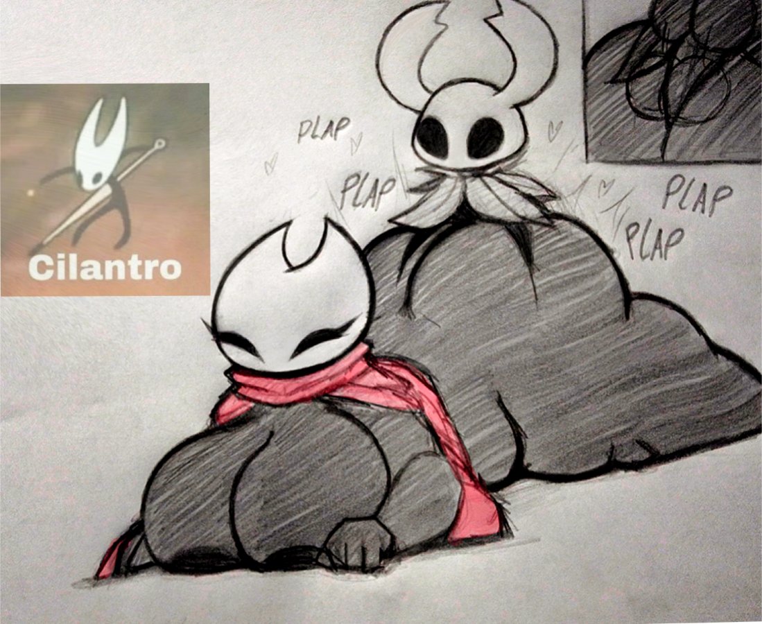1boy, 1girls, 2 horns, ambiguous penetration, areolae, arthropod abdomen, big breasts, black and white, black body, black skin, breasts, brother and sister, cape, empty eyes, eyelashes, fat ass, female, greyscale, hollow eyes, hollow knight, hornet (hollow knight), horns, huge breasts, incest, insect, insect girl, insects, larger female, leg up, looking pleasured, male, meme, meme in the background, monochrome, onomatopoeia, partially clothed, pencil (artwork), plap (sound), pleasure face, protagonist (hollow knight), pussy, rand0m 293, sex, siblings, size difference, smaller male, spanish text, sword, the knight (hollow knight), thick thighs, traditional media (artwork), vaginal penetration, vessel (species)