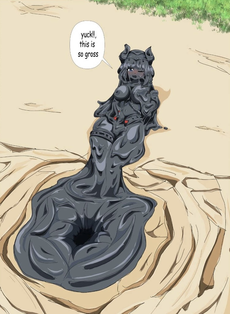 alternate ending, covered in mud, genshin impact, l0biart, mud, muddy, nilou (genshin impact), nipples, nude, quicksand
