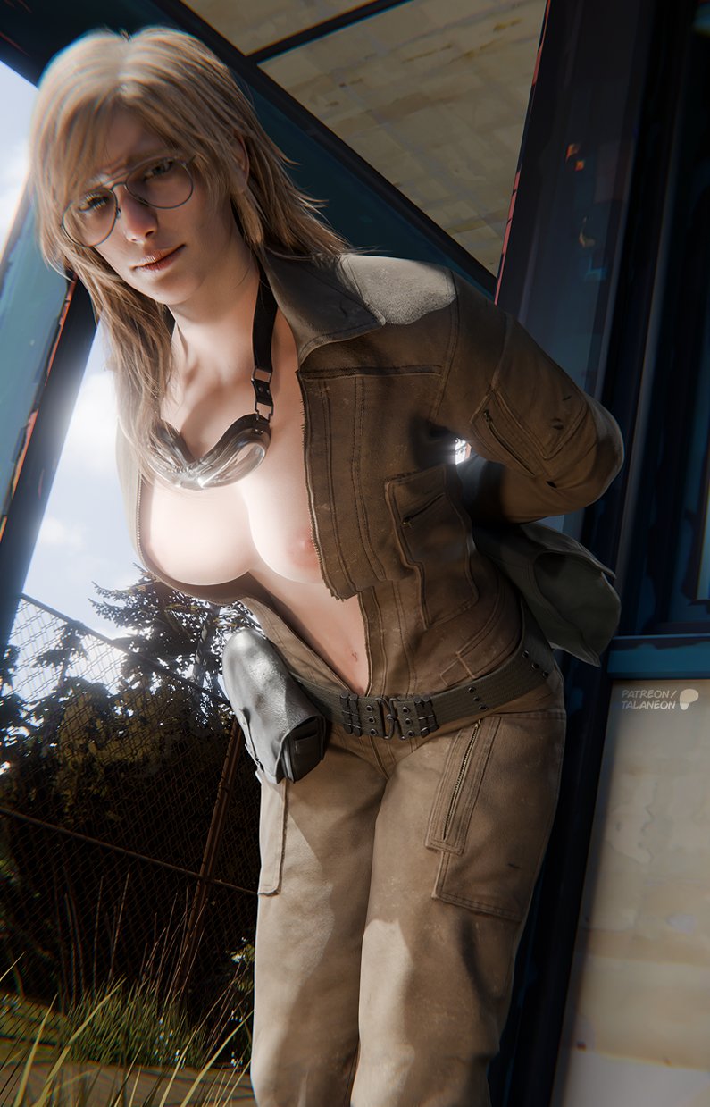 1girls, 3d, big breasts, blonde hair, breasts, breasts out, eva (metal gear solid), female, female only, metal gear solid, metal gear solid 3, metal gear solid delta, talaneon
